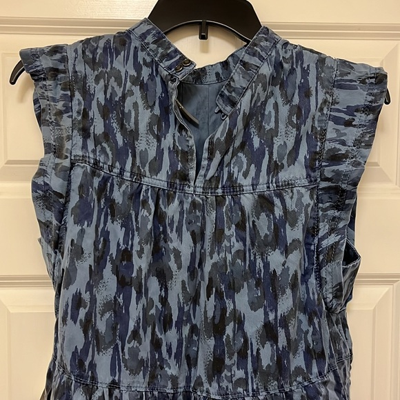 NWT Anthropologie Blue Camouflage Dress- Size S - Picture 2 of 16